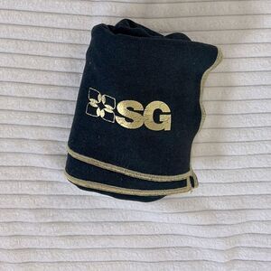 SPIRITUAL GANGSTER Black Gold Trim Yoga Towel Hot Yoga Mat Bikram Yoga